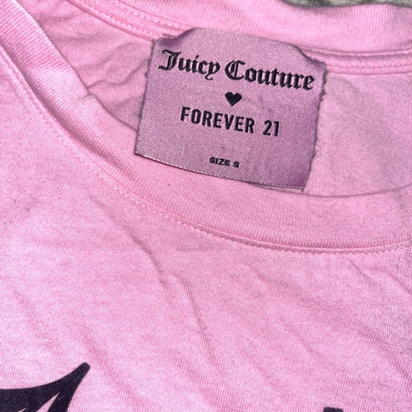 Forever 21 x Juicy Couture Pink Logo T-Shirt - Picture 2 of 3